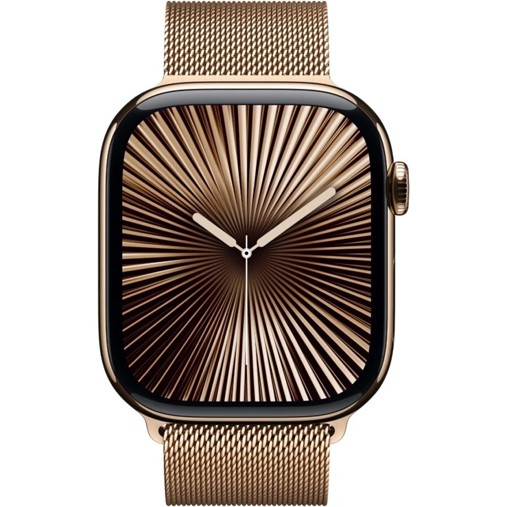 Смарт-часы Apple Watch S10 - 42 mm Титановый корпус | ремешок Milanese Loop | цвет Gold, S/M