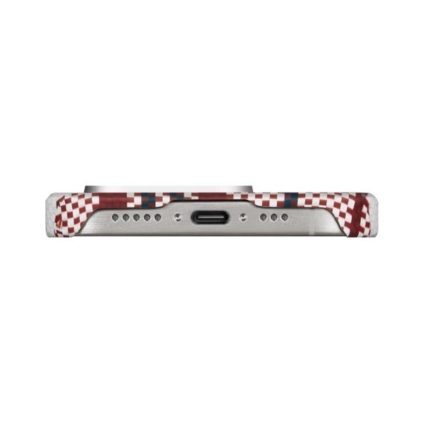 Чехол Pitaka MagEZ Case 4 для iPhone 15 Pro Max (Red/White/Blue Lines) (KI1502PRWB)
