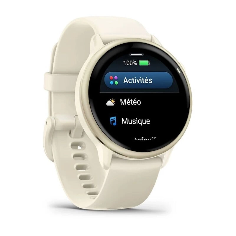 Смарт-часы Garmin Vivoactive 6 - 42 mm, Лунно-золотистый, силиконовый ремешок цвета слоновой кости