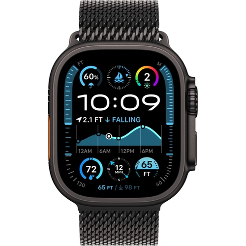 Смарт-часы Apple Watch Ultra 2 (2024) - 49 mm Black Titanium case | ремешок Titanium Milanese Loop цвета Black Titanium, размер S