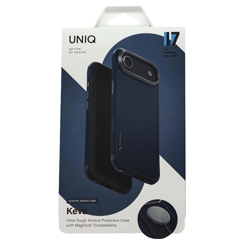 Чехол Uniq для iPhone 17 Air KEVA Kevlar Trabce Blue (MagSafe)