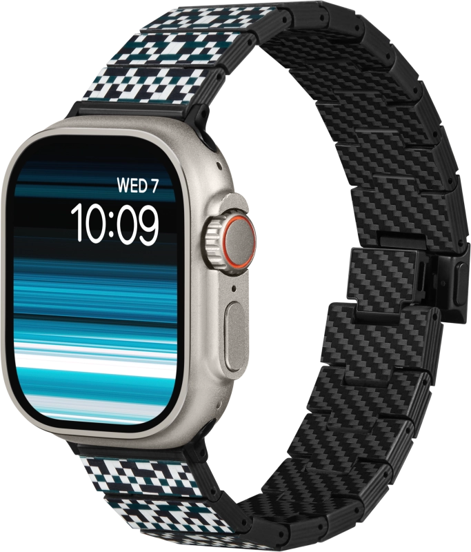 Ремешок Pitaka Moon для Apple Watch, 38/49 мм, карбон, принт мозаика