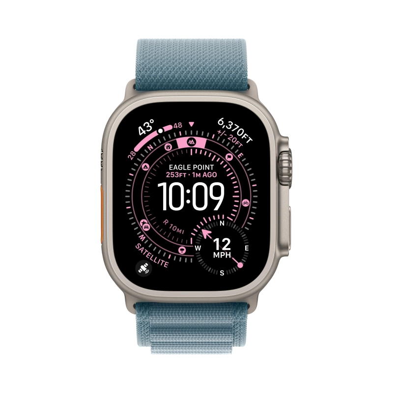 Смарт-часы Apple Watch Ultra 3 - 49 mm Natural Titanium Alpine Loop | Light Blue M