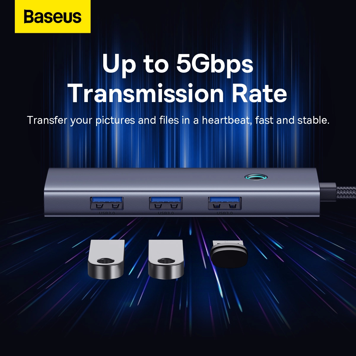 Хаб Baseus UltraJoy Series 4-Port (B0005280A813-03)