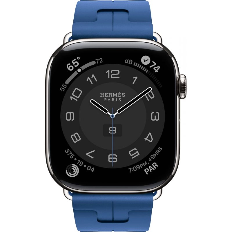 Смарт-часы Apple Watch S10 Hermes - 46 mm браслет Kilim Single Tour (Bleu de France | синий)