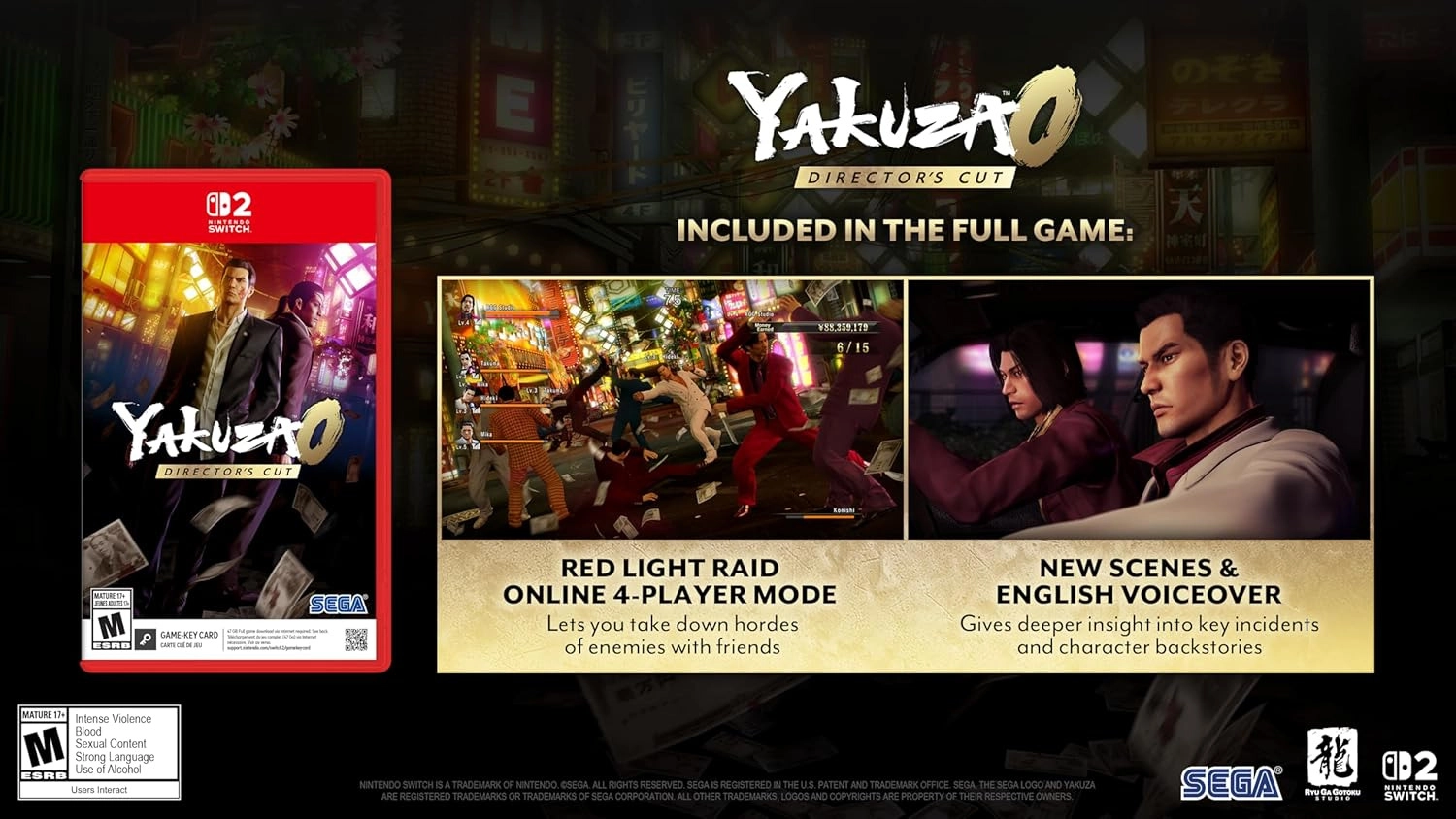 Игра Yakuza 0: Director's Cut, английский язык (NS2)