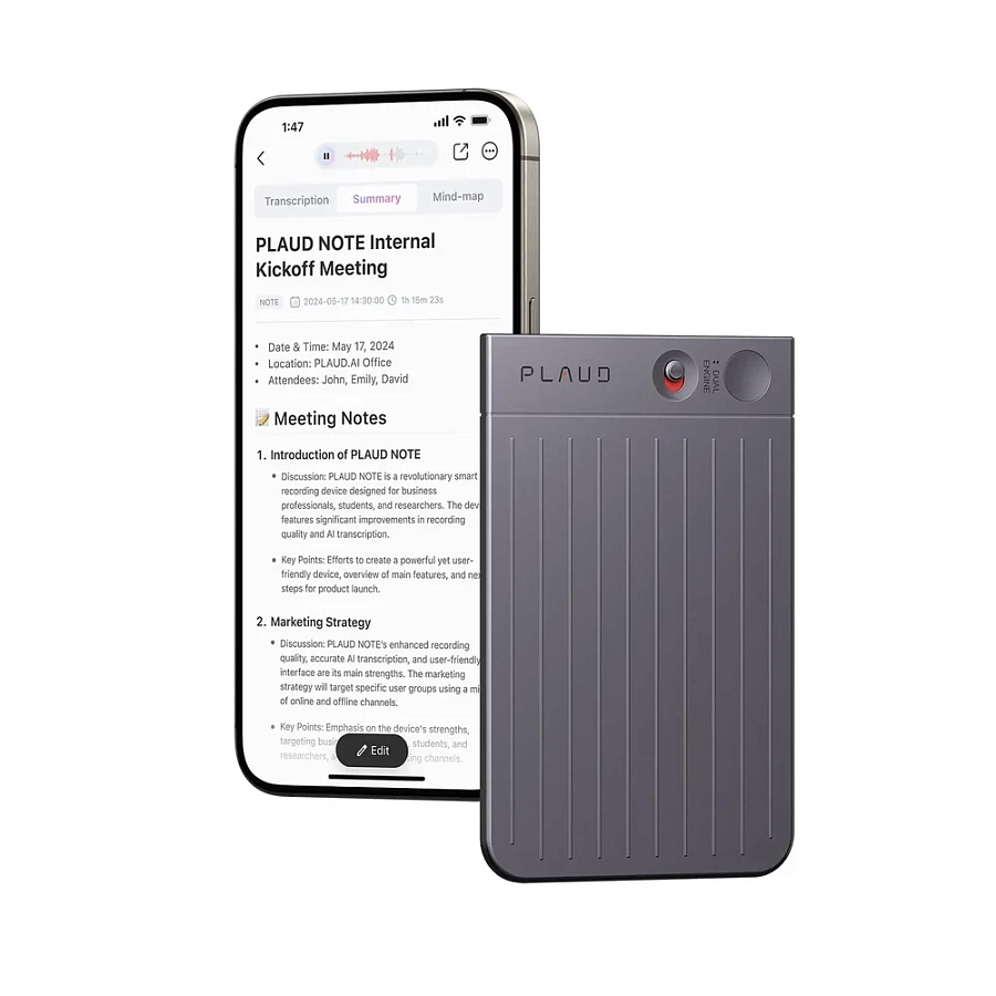 Диктофон Plaud Note с ChatGPT, 64 ГБ (Black | Черный)