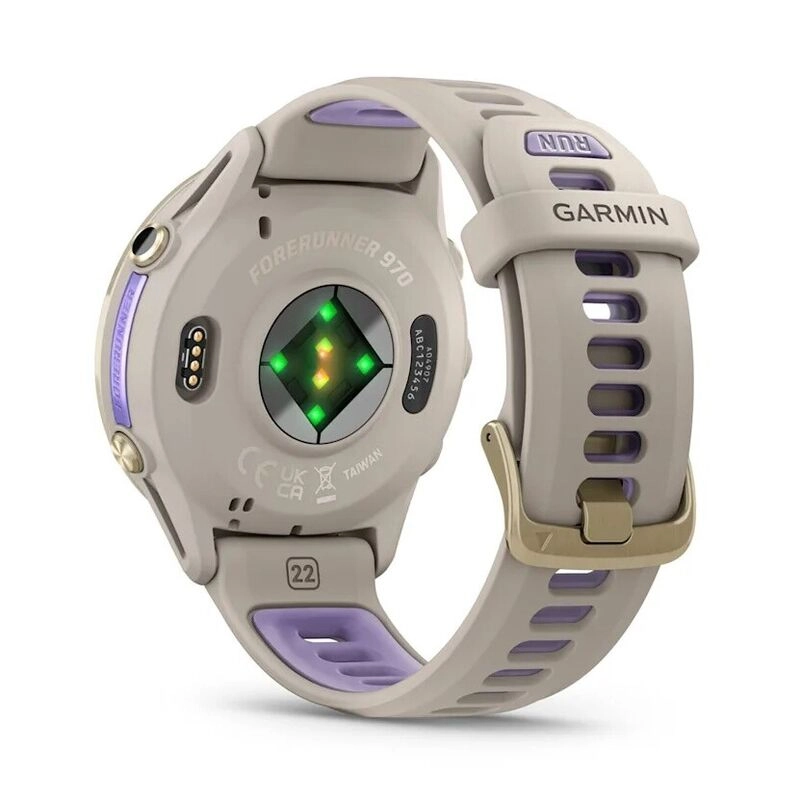 Смарт-часы Garmin Forerunner 970 - 47 mm, Золотистый, титановый безель, серый с индиго ремешок (010-02969-02)