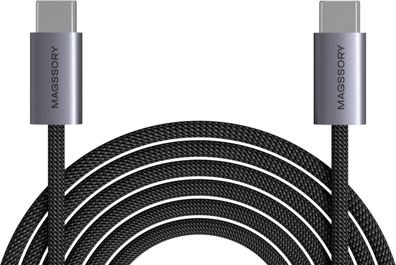 Кабель Magssory Line C 60W USB-C, 2,4 м, Темно-серый