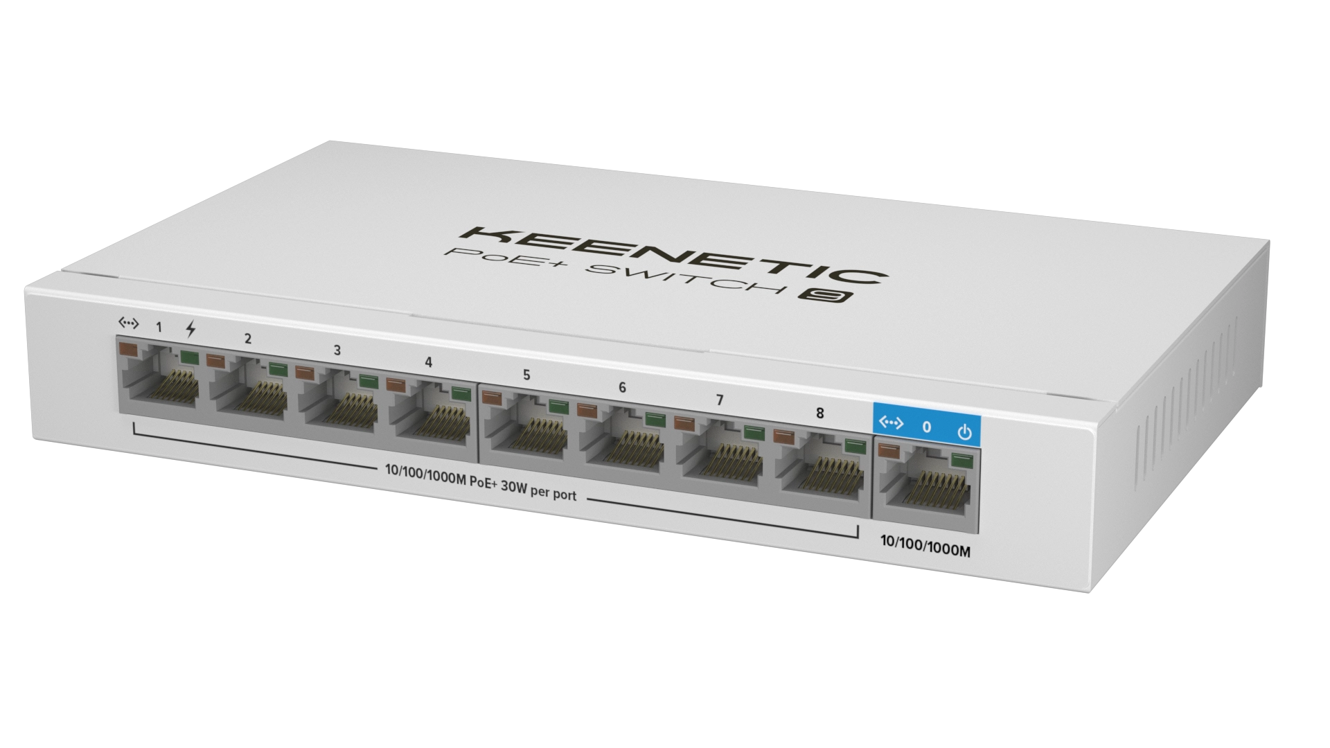 Коммутатор Keenetic KN-4710, 9 портов (8xPoE+), 1 Гбит/с, Неуправляемый