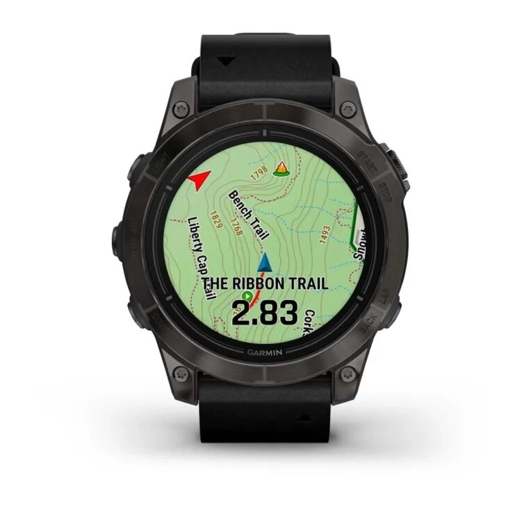 Смарт-часы Garmin Epix Pro (Gen 2) Sapphire Edition - 47 mm, Титановый, угольно-серый безель с DLC-покрытием, черный кожаный ремешок