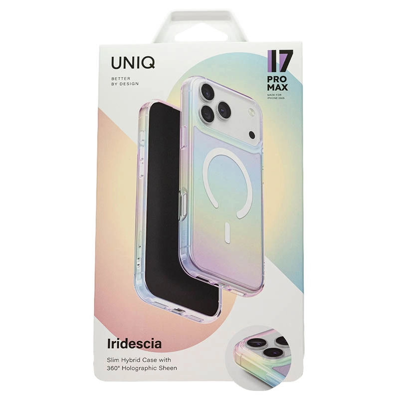 Чехол Uniq для iPhone 17 Pro Max Iridescia (holographic) (Magsafe), Прозрачный