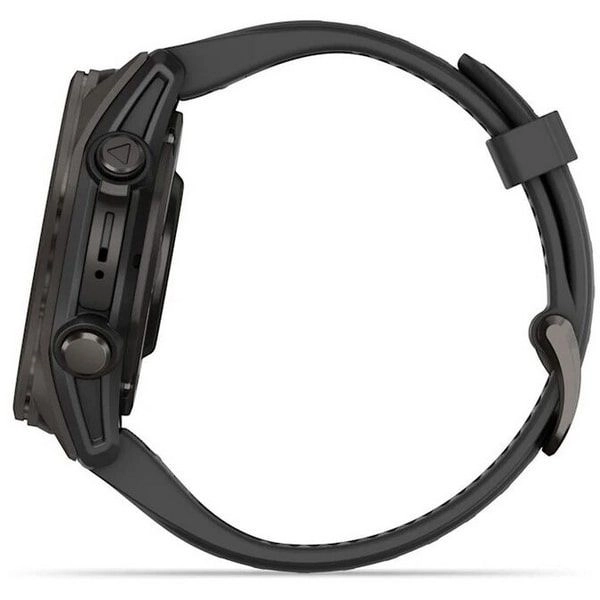 Смарт-часы Garmin Fenix 8 Amoled - 43 mm, Угольно-серый с DLC-покрытием, пепельно-серый силиконовый ремешок
