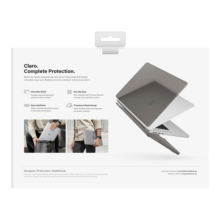 Чехол Uniq Claro для MacBook Air 13" (2022-2024), Серый