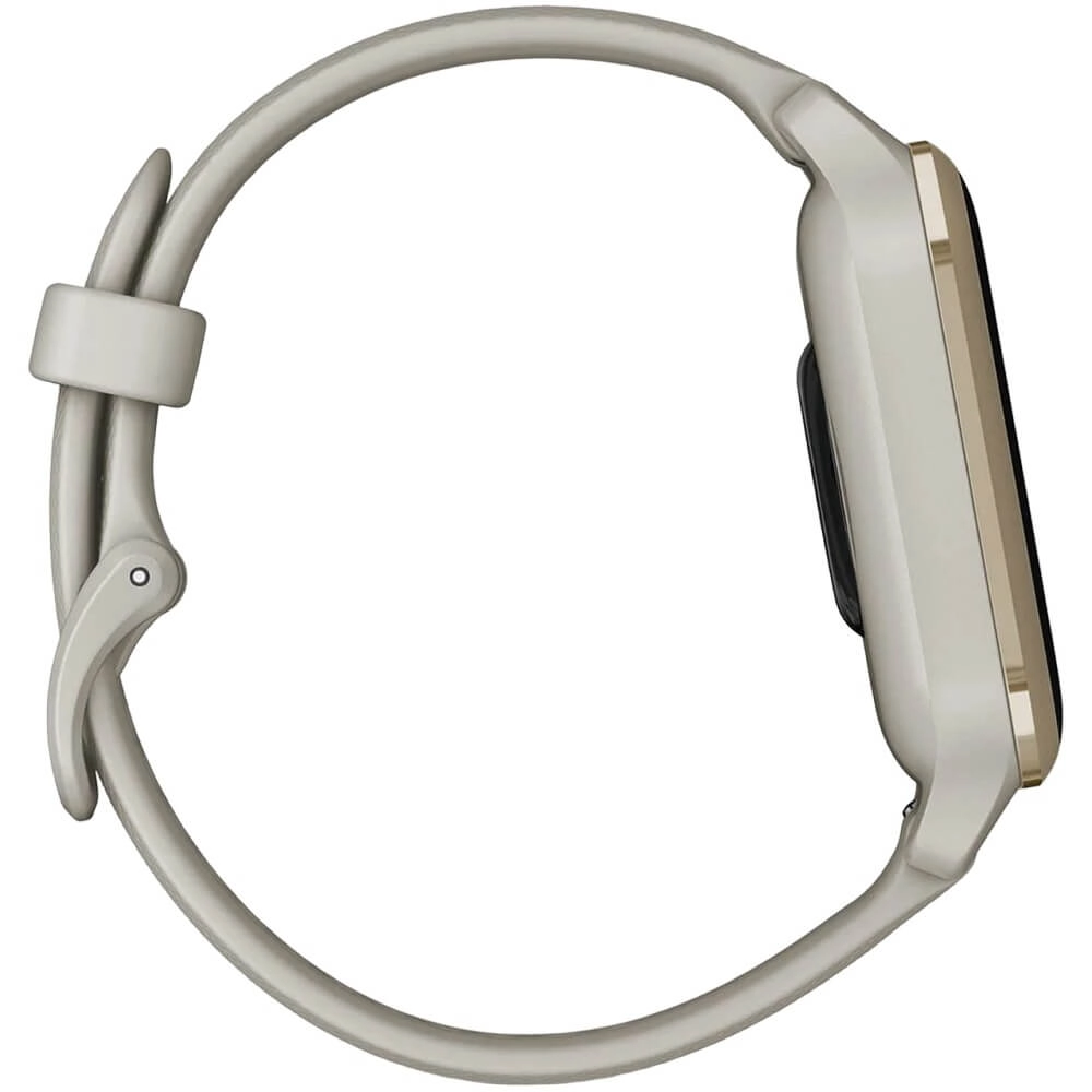 Смарт-часы Garmin Venu SQ 2 Music Edition - 40 mm, Серый, безель цвета кремового золота, кремовый силиконовый ремешок