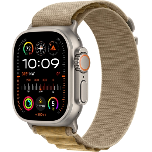 Смарт-часы Apple Watch Ultra 2 (2024) GPS + Cellular - 49 mm Natural Titanium case | ремешок Alpine Loop | цвет Бежевый (Tan), размер M