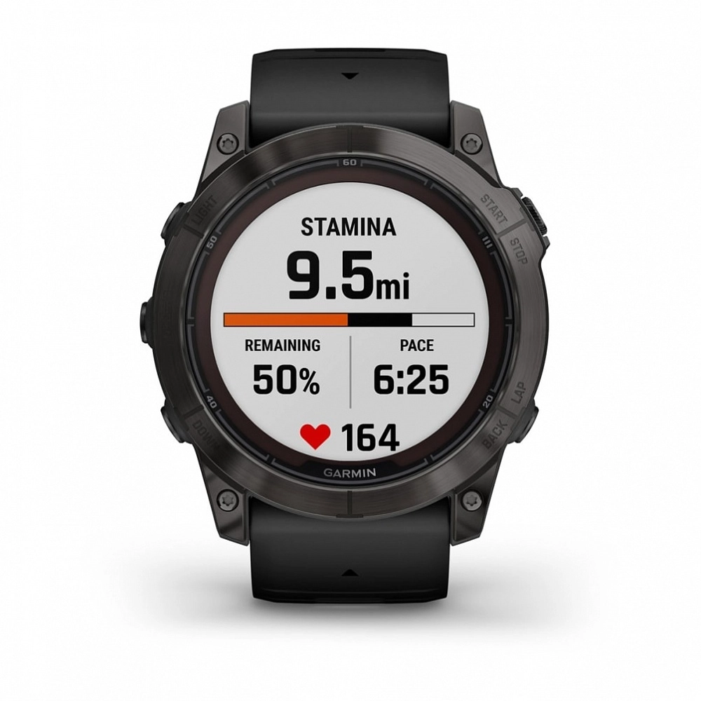 Смарт-часы Garmin Fenix 7X Pro Sapphire Solar Edition - 51 mm, Титановый, угольно-серый безель с DLC-покрытием, черный ремешок