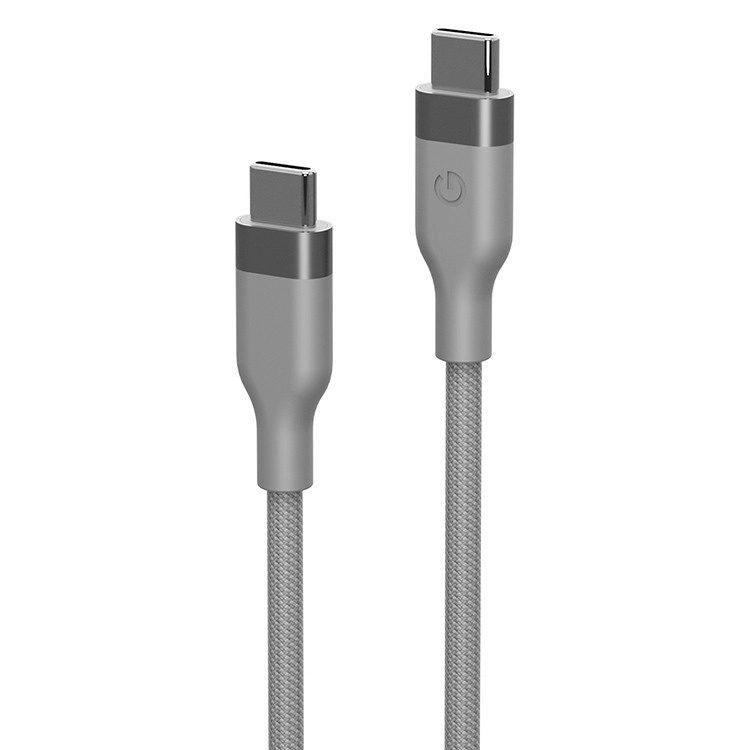Кабель Energea HELIX USB-C to USB-C 100W 480 Mbps Magnetic Natural Titanium 1.5 м