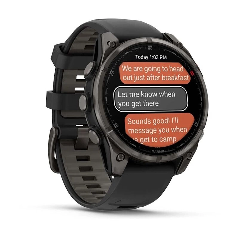 Смарт-часы Garmin Fenix 8 Pro Amoled Sapphire - 47 mm, Угольно-серый с DLC-покрытием | пепельно-серый силиконовый ремешок
