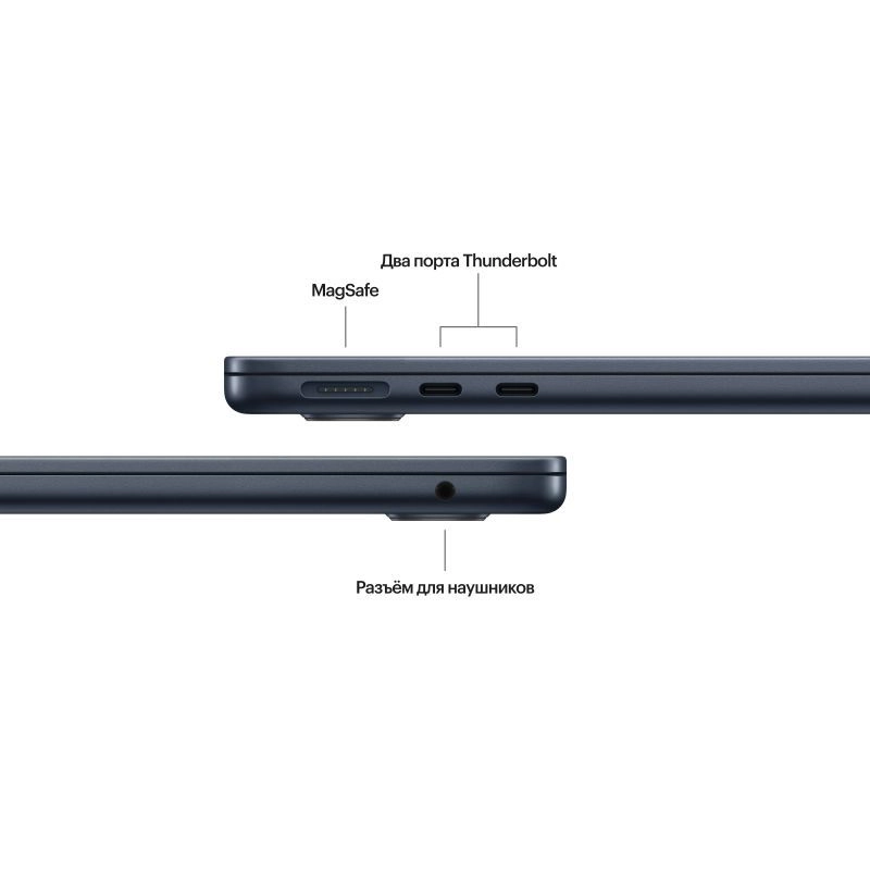 Ноутбук MacBook Air 13" M3 (2024) 8C CPU/10C GPU, 16 ГБ RAM, 512 ГБ SSD, Midnight Black