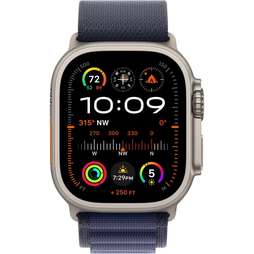 Смарт-часы Apple Watch Ultra 2 (2024) GPS + Cellular - 49 mm Natural Titanium case | ремешок Alpine Loop | цвет Темно-синий, размер L