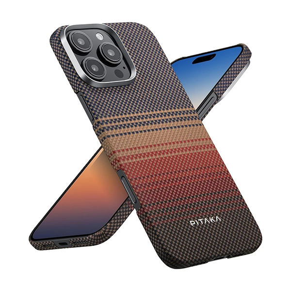 Чехол Pitaka Tactile Woven case для iPhone 16 - Sunset