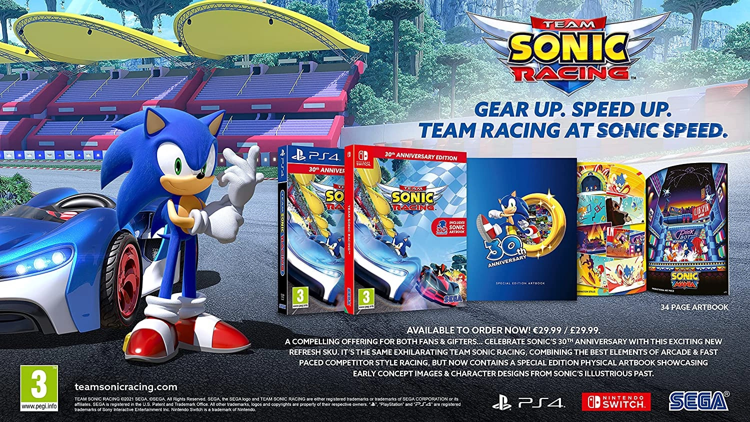 Игра Team Sonic Racing - 30th Anniversary Edition, русские субтитры (NS)