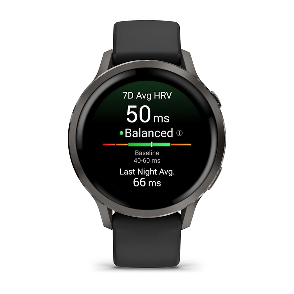 Смарт-часы Garmin Venu 4 - 41 mm, Темно-серый, черный силиконовый ремешок