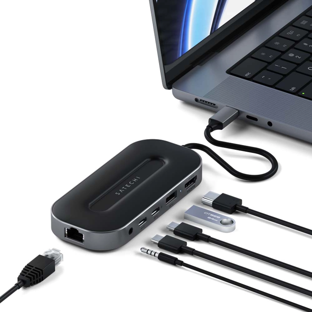 Адаптер Satechi USB-C 4 Multiport Adapter with 2.5G Ethernet, Серый Космос
