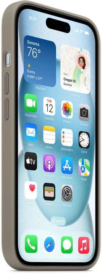 Чехол для iPhone 15 Силиконовый, платиново-серый (Clay)