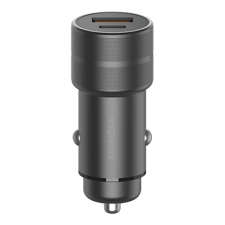 Автомобильное зарядное EnergEA Alu Drive PD20 Plus, USB-C PD20 + USB QC3.0, Aluminum Gunmetal