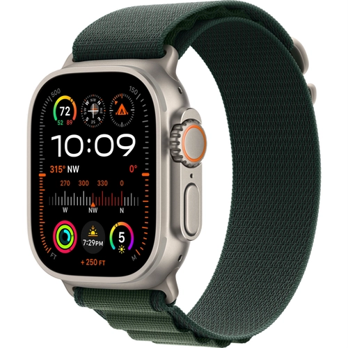 Смарт-часы Apple Watch Ultra 2 (2024) GPS + Cellular - 49 mm Natural Titanium case | ремешок Alpine Loop | цвет Темно-зеленый, размер S
