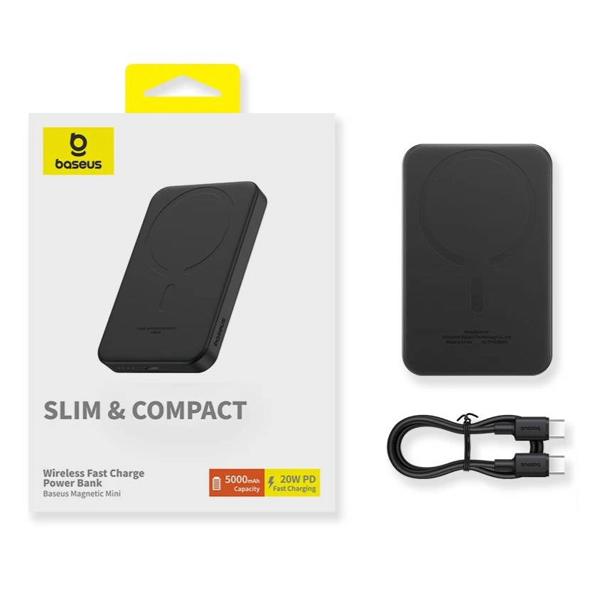 Внешний аккумулятор с беспроводной зарядкой Baseus Magnetic 5000mAh 20W P10022106112-02