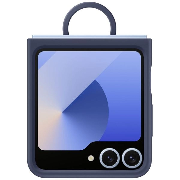 Чехол Samsung Z Flip6 Silicone Ring Case - темно-синий