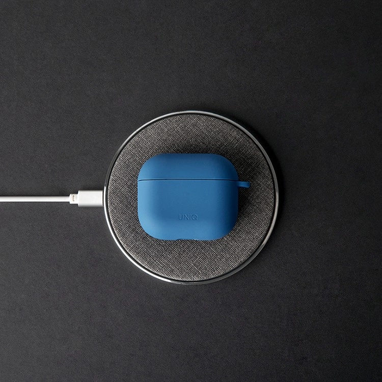 Чехол Uniq NEXO Liquid silicone +carabin +Sports ear hooks для AirPods 3  Голубой