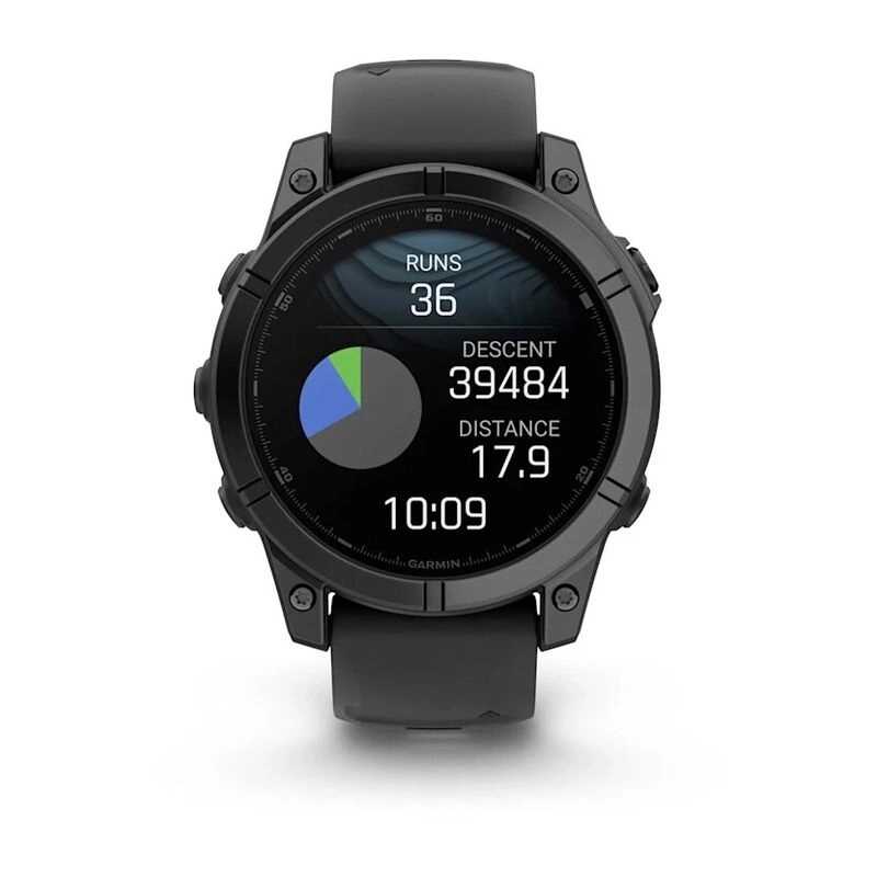 Смарт-часы Garmin Fenix E Amoled - 47 mm, Темно-серый с серым безелем | черный силиконовый ремешок