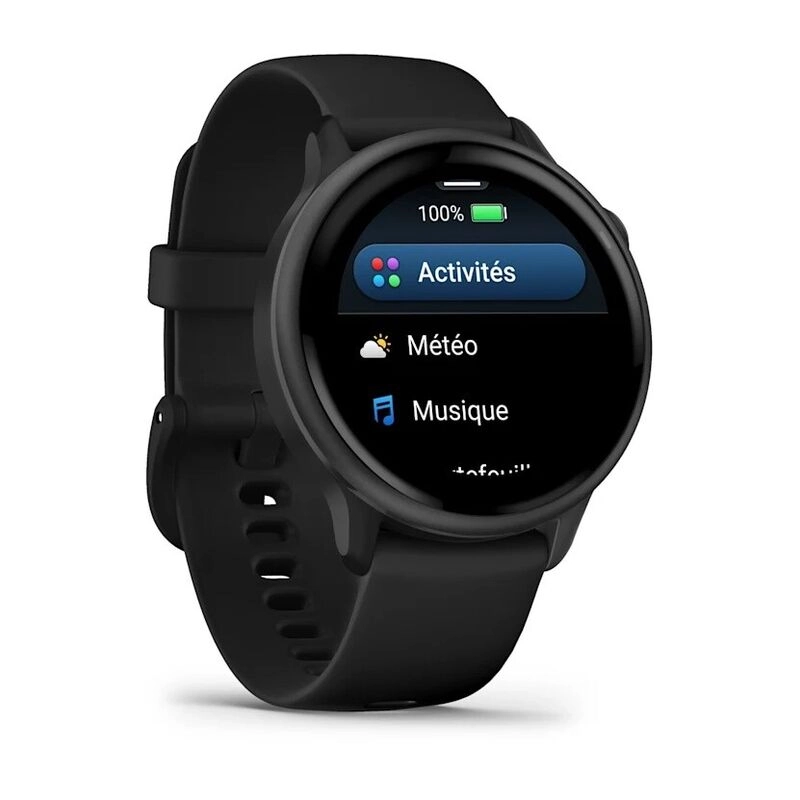 Смарт-часы Garmin Vivoactive 6 - 42 mm, Темно-серый, черный силиконовый ремешок