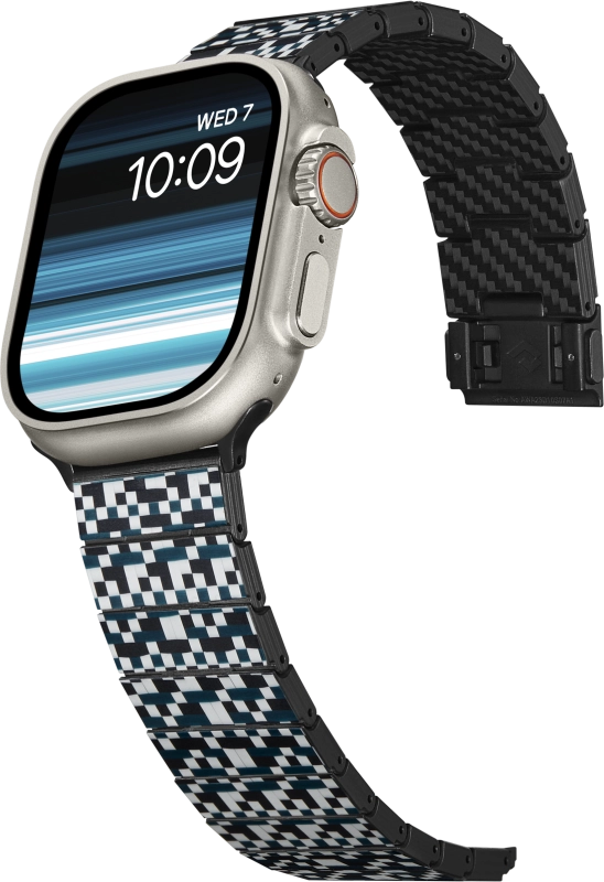 Ремешок Pitaka Moon для Apple Watch, 38/49 мм, карбон, принт мозаика