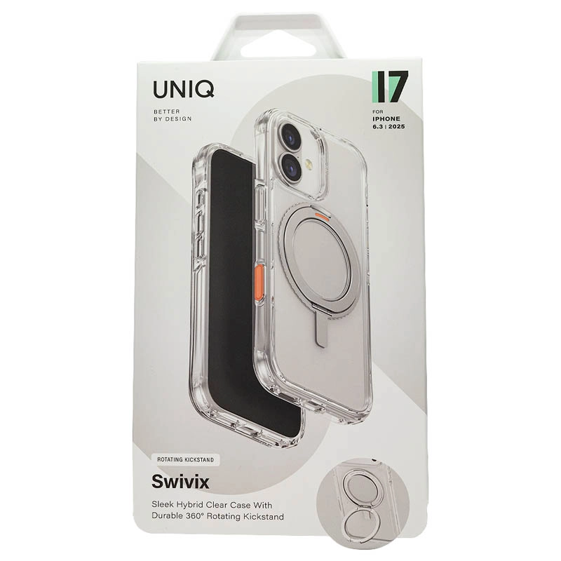 Чехол Uniq для iPhone 17 Swivix with 360-Rotating stand (Magsafe), Прозрачный
