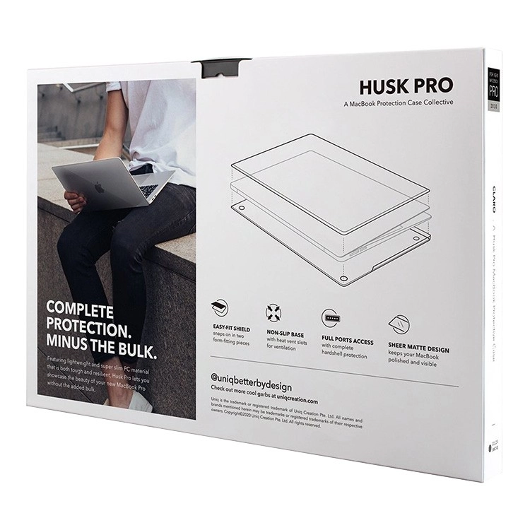 Чехол Uniq Husk Pro Claro для MacBook Pro 13" (2020), матовый серый