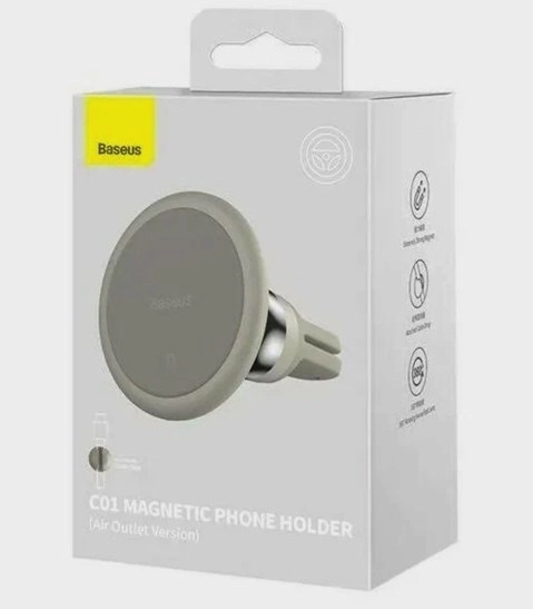 Автомобильный держатель Baseus C01 Magnetic Phone Holder (Air Outlet Version) creamy-white (SUCC000102)