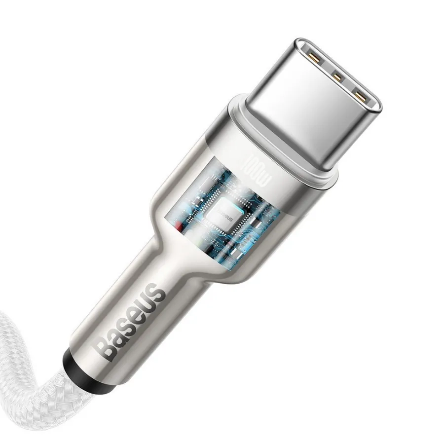 Кабель Baseus Cafule Series Metal Type-C to Type-C 100W 2м Белый