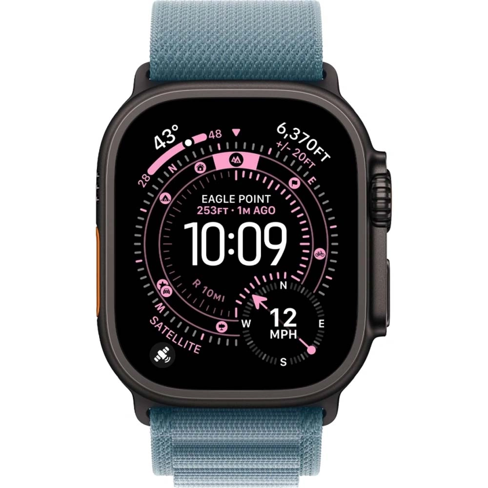 Смарт-часы Apple Watch Ultra 3 - 49 mm Black Titanium case | ремешок Alpine Loop | Light Blue, L