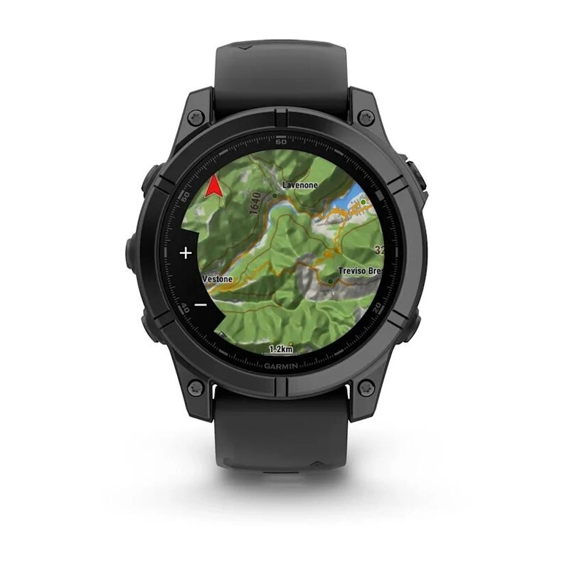 Смарт-часы Garmin Fenix E Amoled - 47 mm, Темно-серый с серым безелем | черный силиконовый ремешок