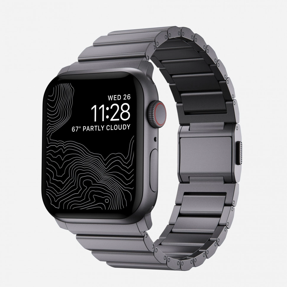 Ремешок Nomad Aluminum Band для Apple Watch 49/45/44/42 мм серый космос (Space Gray)