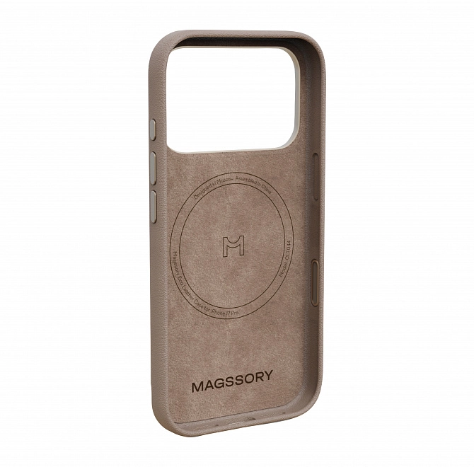 Чехол Magssory Eco-Leather Case для iPhone 17 Pro Max с MagSafe, Латте
