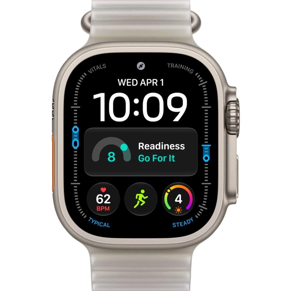 Смарт-часы Apple Watch Ultra 4, 49 мм, GPS + Cellular, Titanium Natural, Ocean Band Translucent Gray, One Size