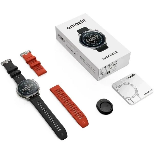 Смарт-часы Amazfit Balance 2 47.4 мм черный + доп. ремешок