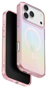 Чехол Uniq для iPhone 17 Pro Max Iridescia (holographic) (Magsafe), Розовый