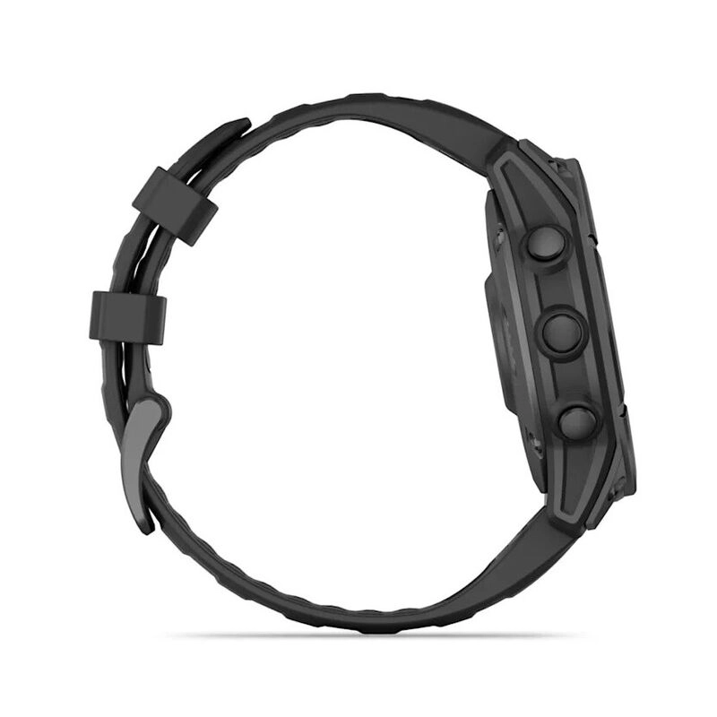 Смарт-часы Garmin Fenix E Amoled - 47 mm, Темно-серый с серым безелем | черный силиконовый ремешок